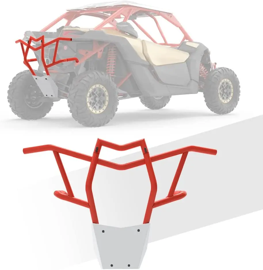 UTV 4x4 Rear Bumper with Red Powder Coated Fit for Can Am Maverick X3 Max Turbo 2017-2022