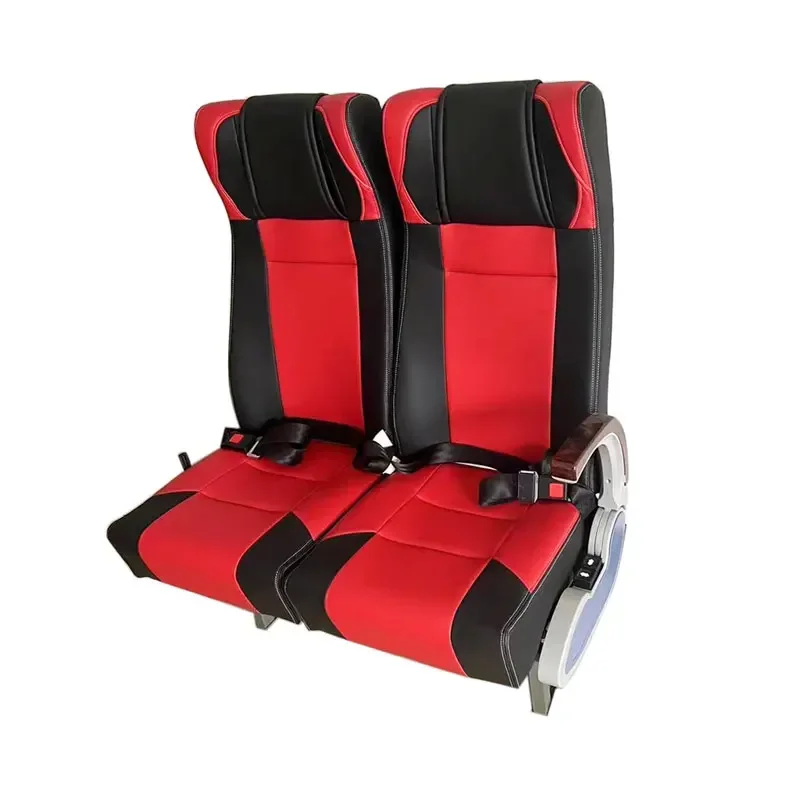 Spliced colorful patterned backrest reclining passenger seat with aluminum armrests