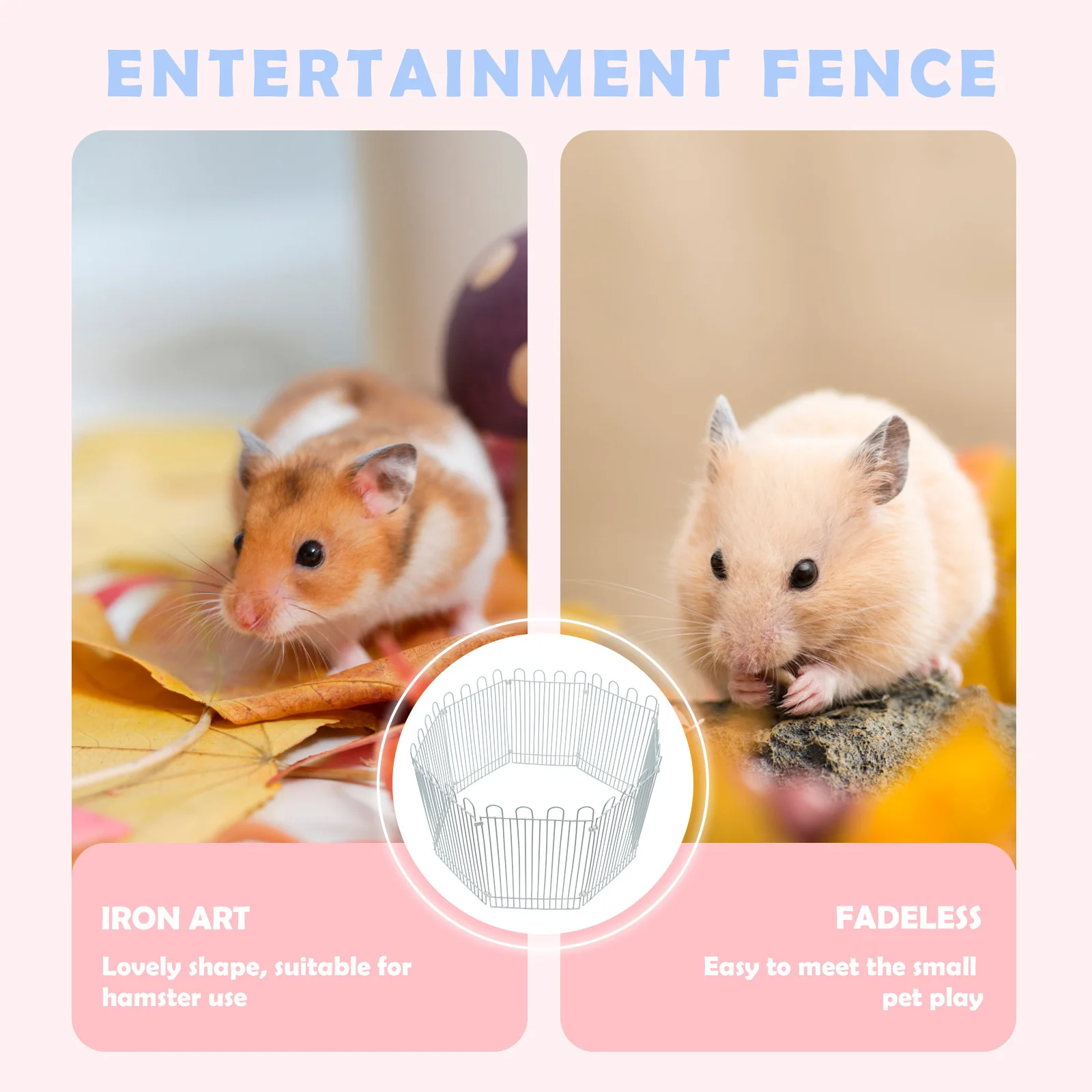 

8Pcs Hamster Fence White Iron Wire Exercise Yard Indoor Pet Enclosure Fence Barrier Indoor Enclosure Pet Barrier