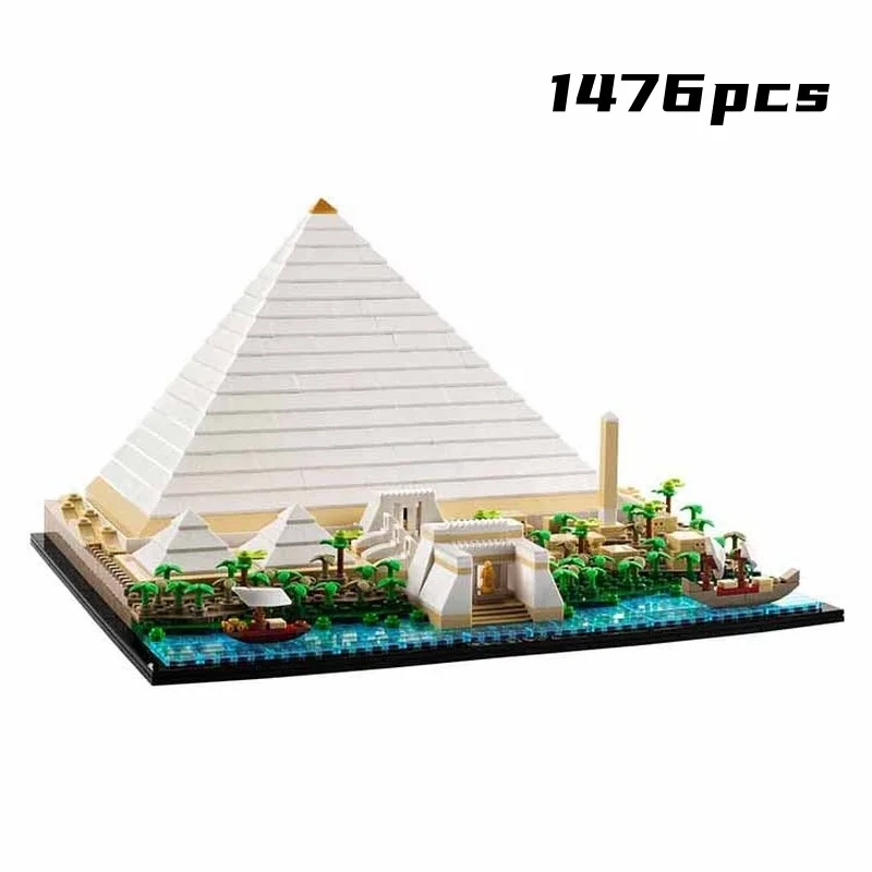 new 1476Pcs The Great Pyramid of Giza Architecture Model Bricks 21058 Building Blocks Ancient World Adults Toys Birthday Gifts