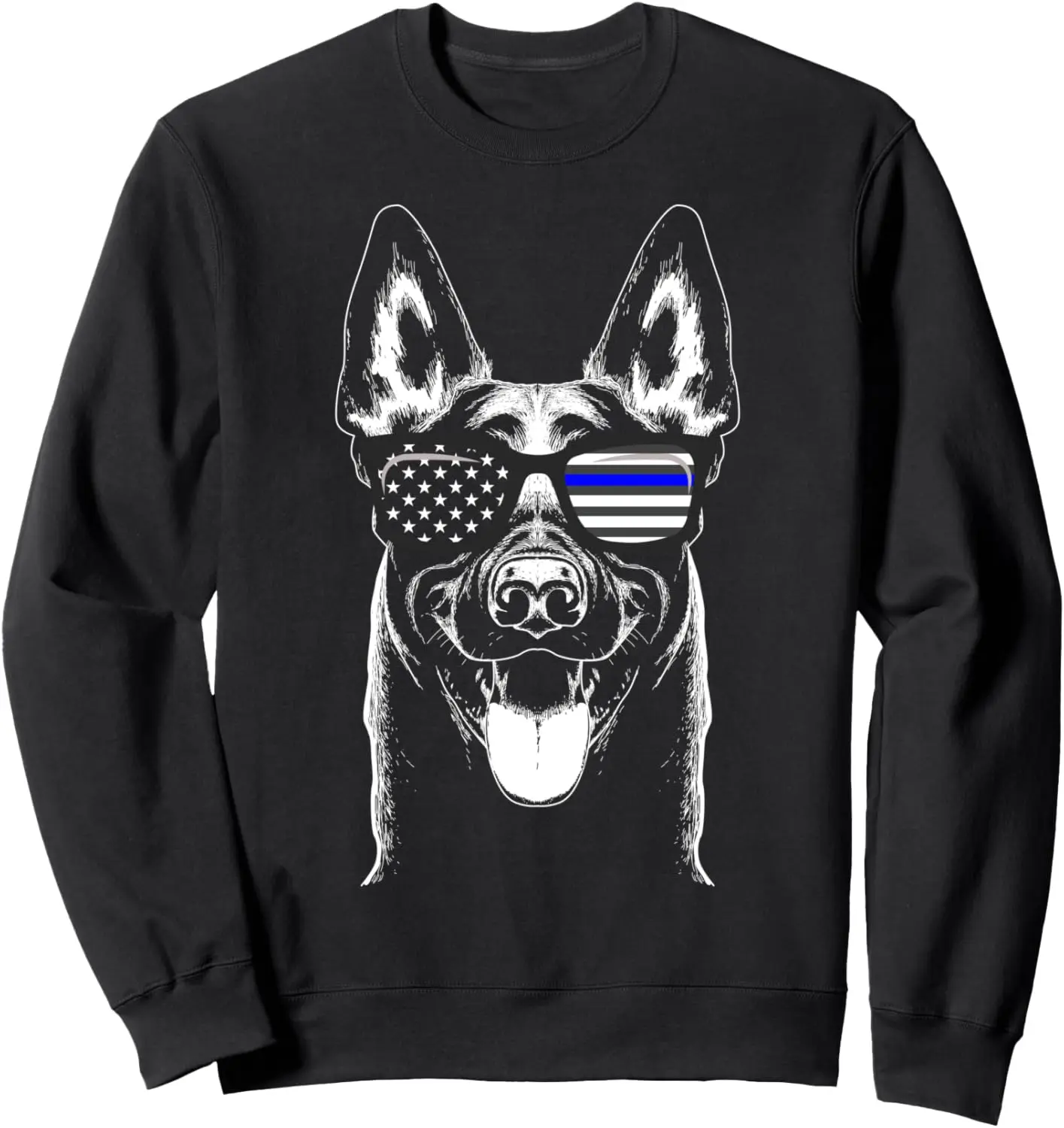 Belgian Malinois K9 Unit Thin Blue Line Flag Police Gift Sweatshirt