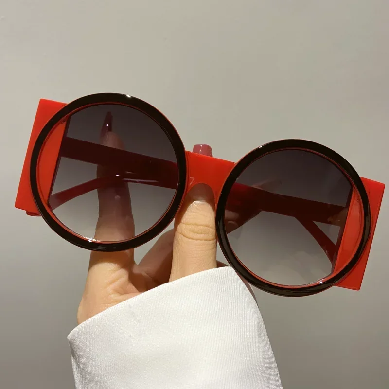 Round Double Color Beach Sunglasses Fashion Retro Trend Sunglasses Travel Street Photo Holiday Party Glasses image 5