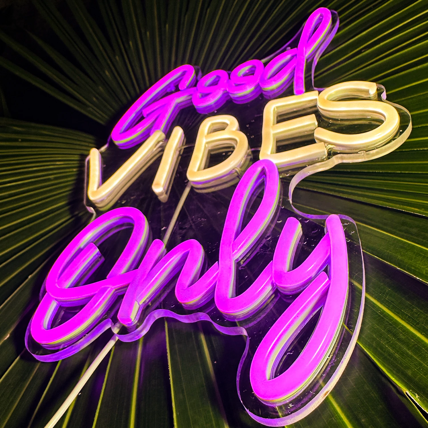 Good Vibes Only Neon Wedding Custom LED Luminous Party Acrylic Room Wall Decoration Mural Romantic Fashion Personality ART Sign