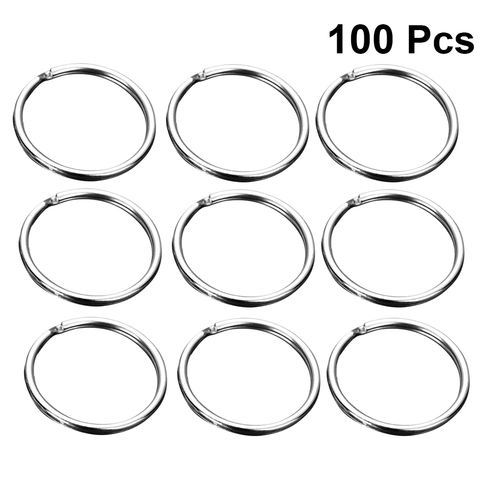 100 Pcs Key Ring Split Chain Bulk Electrophoresis for Project Nickel Plated Circular DIY Craft