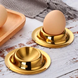 Golden Stainless Steel Egg Cup Boiled Egg Tray Round Single Egg Holder Household Restaurant Breakfast Egg Tool Kitchen Gadget