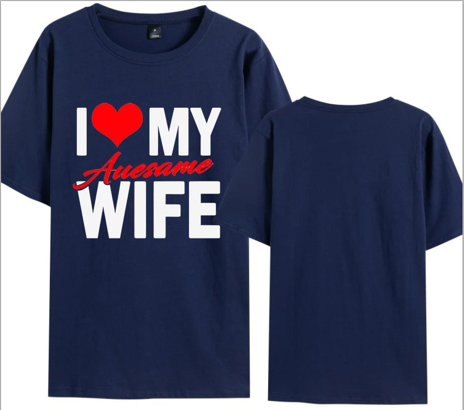 I Love My Awesome Wife Husband T Shirts Honeymoon Couple Outfits Dating Couples Anniversary Gifts Men Women Oversized Tops Tee