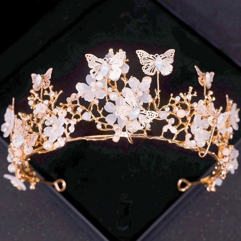 Gold Crystal Tiaras And Crowns Headband Rhinestone Prom Diadem Crown Bridal Wedding Hair Accessories Jewelry Crown Tiara Gift image 4