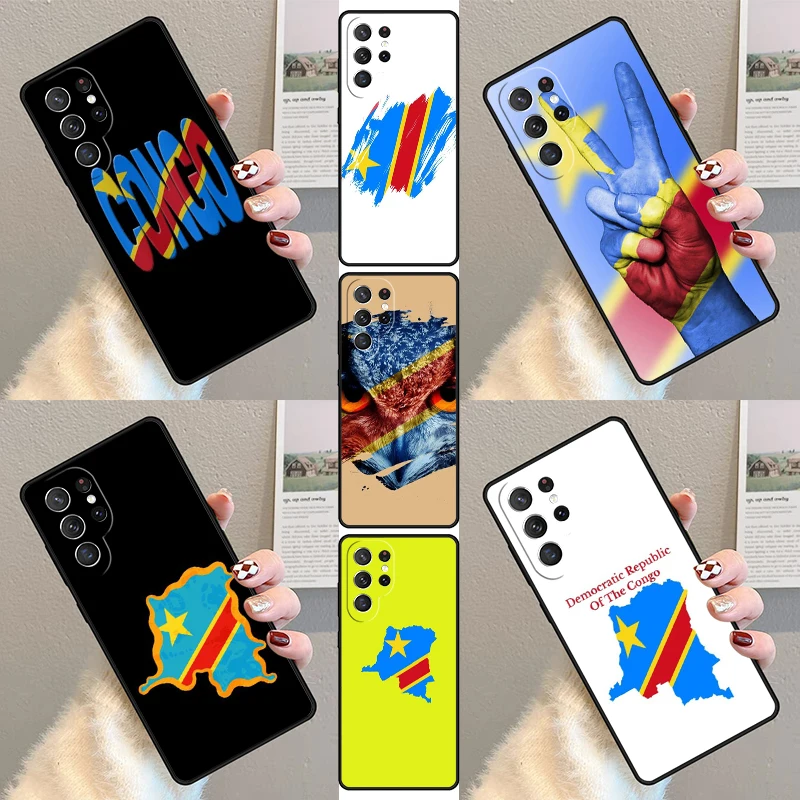 Чехол для телефона с флагом Демократической Республики Конго для Samsung Galaxy S23 S21 S20 FE S24 S22 Ultra Note20 S10 S9 S8 Plus Cover