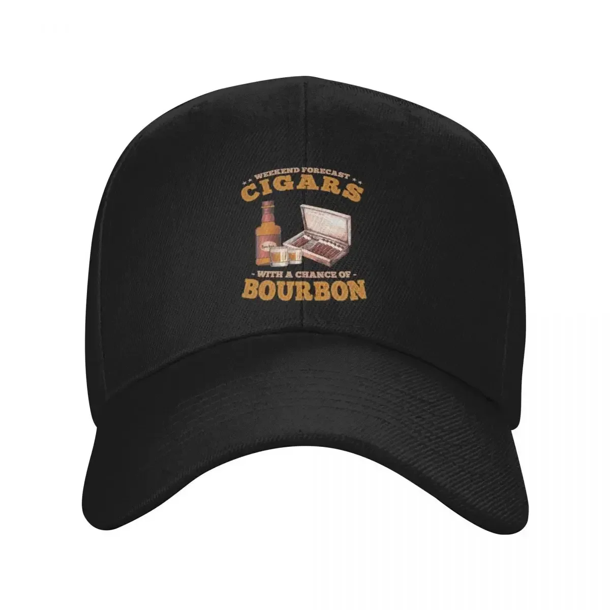 New Weekend Forecast Cigars with a Chance of Bourbon Whiskey Baseball Cap Rugby Golf derby hat Hat Baseball Cap For Men Women's