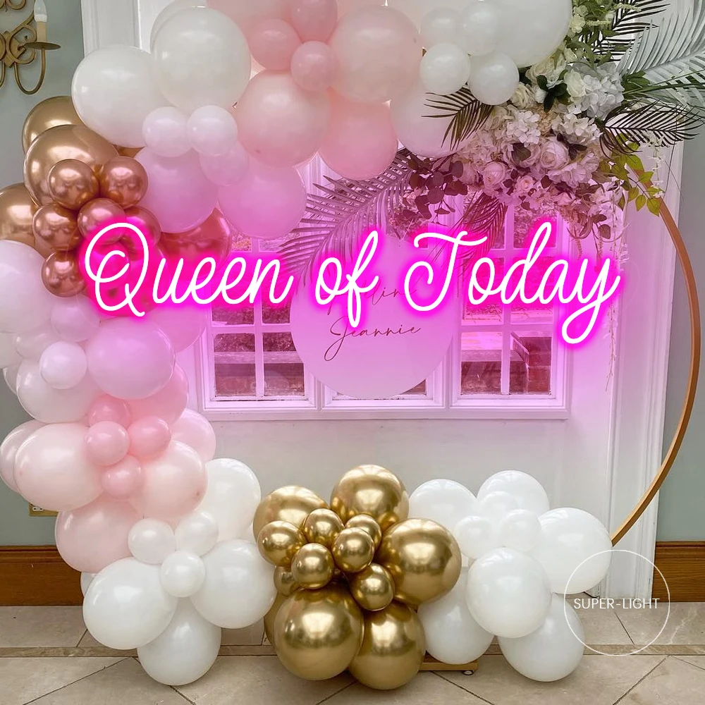 Queen Of Today Neon Sign Neon Light Business Logo Bar Makeup Store Party Decoration Personalized Name Sign Led Light Sign