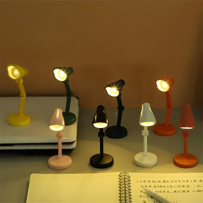 LED Mini Desk Lamp Foldable Magnetic Night Light with Clip Eye Protection