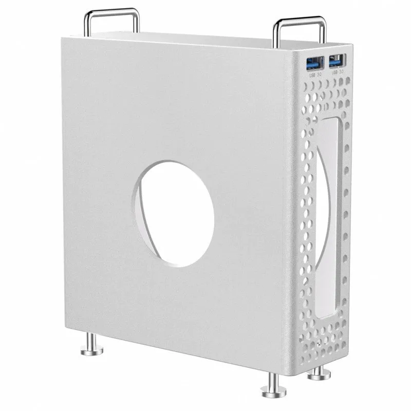 هيكل لجهاز Mac Mini M4/M4 Pro 2024 حافظة كمبيوتر عمودية من الألومنيوم واقية ضد الغبار حامل تخزين لتقوم بها بنفسك جزء الكمبيوتر