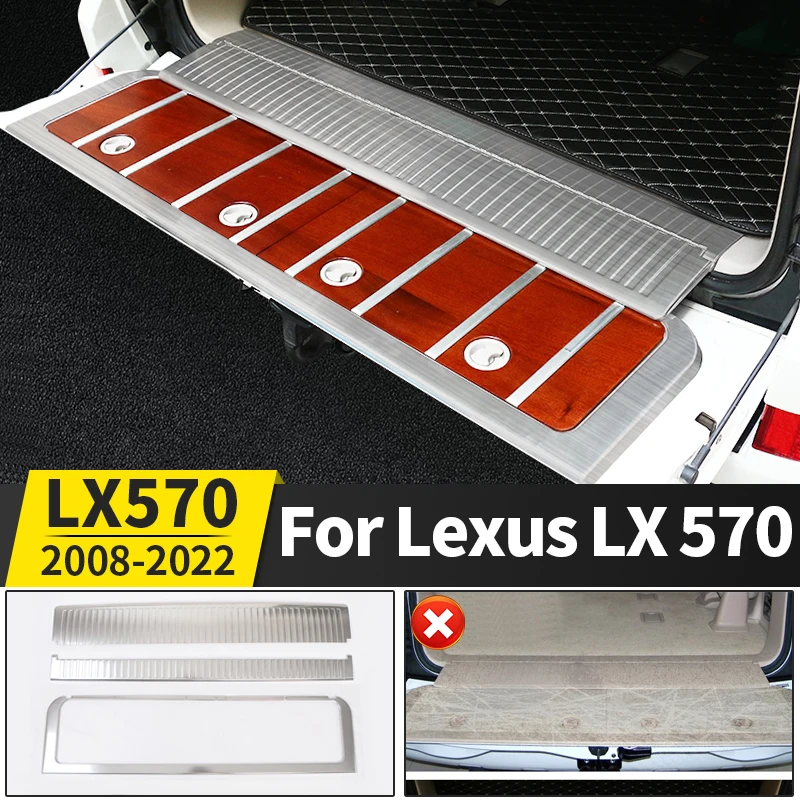 Stainless Steel Rear Threshold Toolbox Cover for Lexus LX570 LX 570 2008-2022 2021 2020 2019 Interior Decoration Accessories