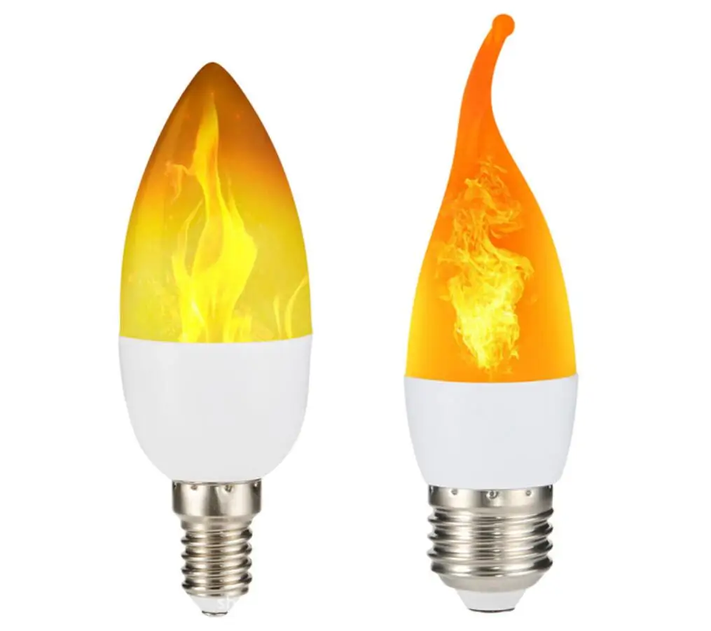 Bombillas LED de llama parpadeante para candelabro E12 E14 E27 – Paquete de 8