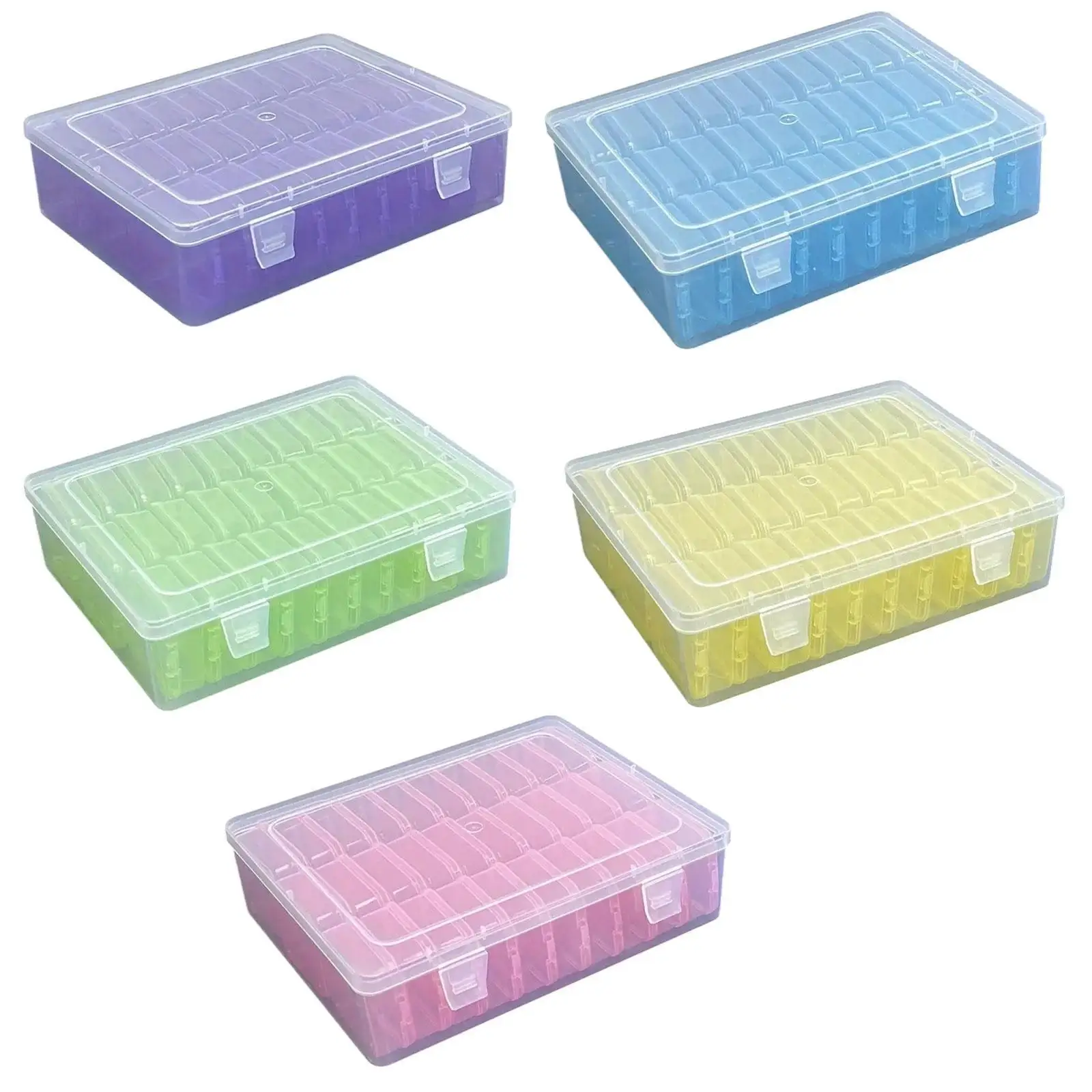 

Clear Jewelry Organizer Box with Lid Cover for Ear Studs Nail Decorations