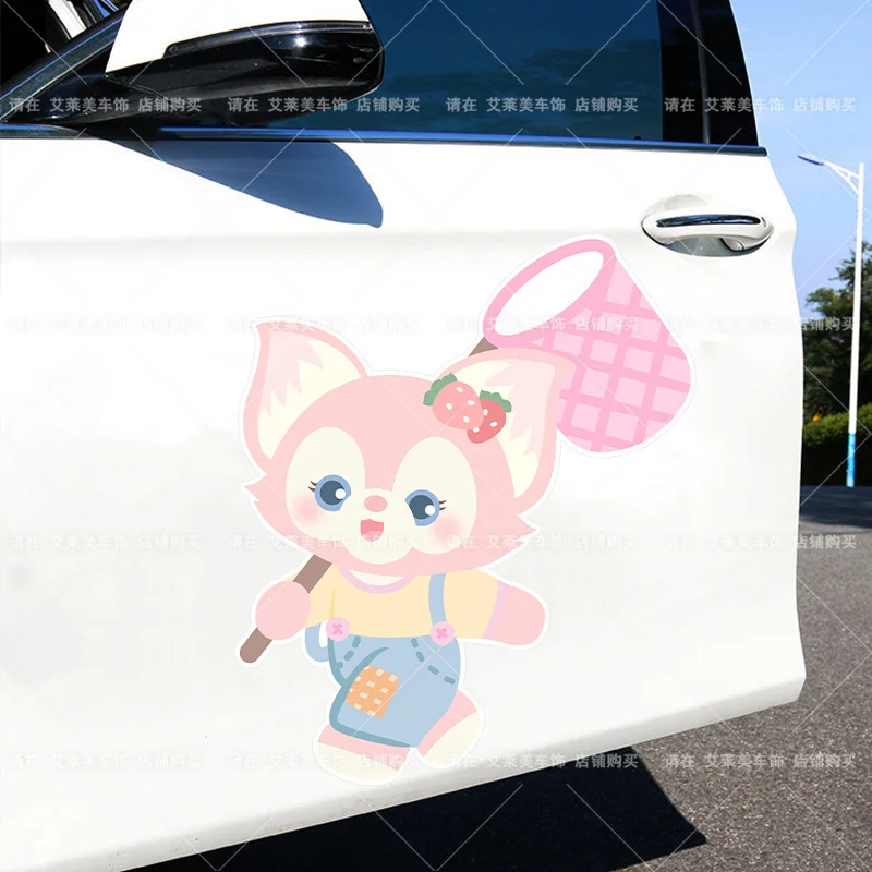 ディズニー漫画ダッフィーかわいいリナベル誕生日プレゼント、車のスクラッチマスク装飾、冷蔵庫、トイレ装飾ステッカー