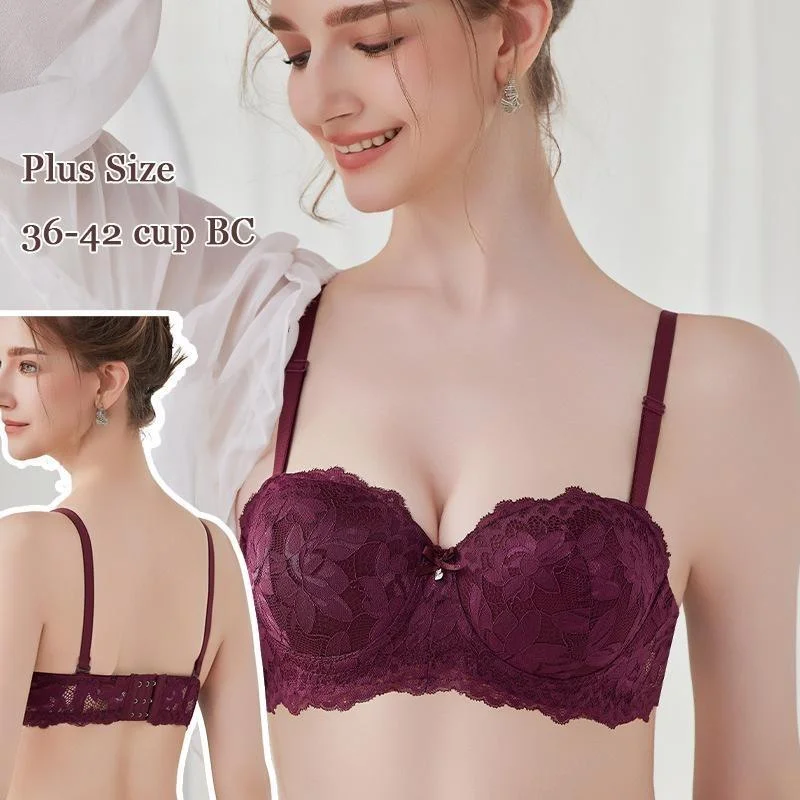 Women Lace Underwire Bra Floral Lace Push Up Bra Comfort Padded Cup Everyday Ladies Brassiere