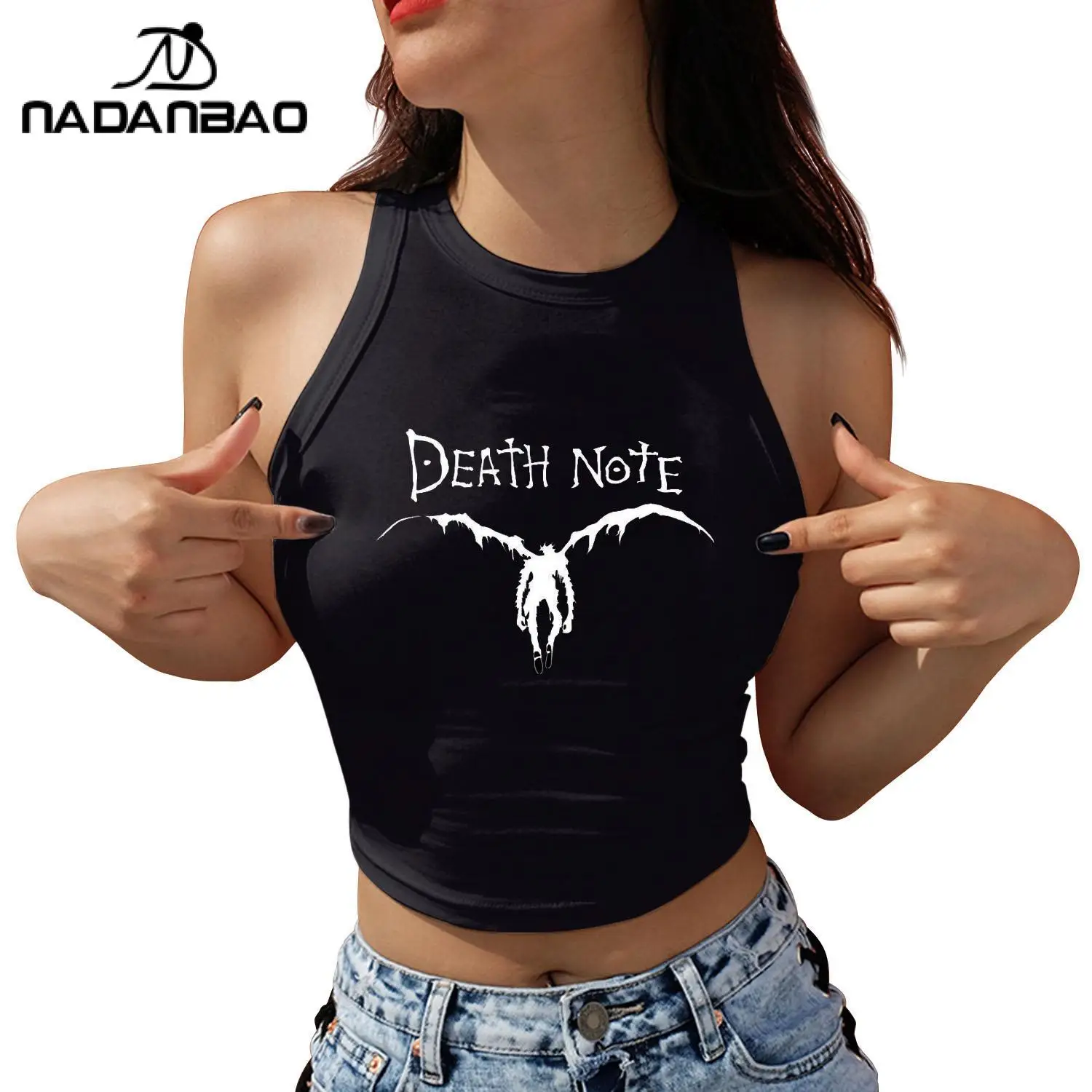 Nadanbao Death Note Ryuk Cosplay Shirts Women Sexy Sleeveless Crop Top Casual Japanese Anime Graphic Tank Tops Fashion Clothing