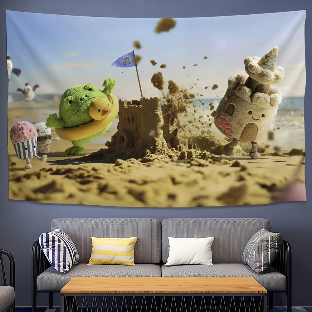 Funny J-Jellycats Cartoon Flag  College Bedroom Living Room Home Dorm Decor Funny Tapestry Garage Bar Wall Club Banner