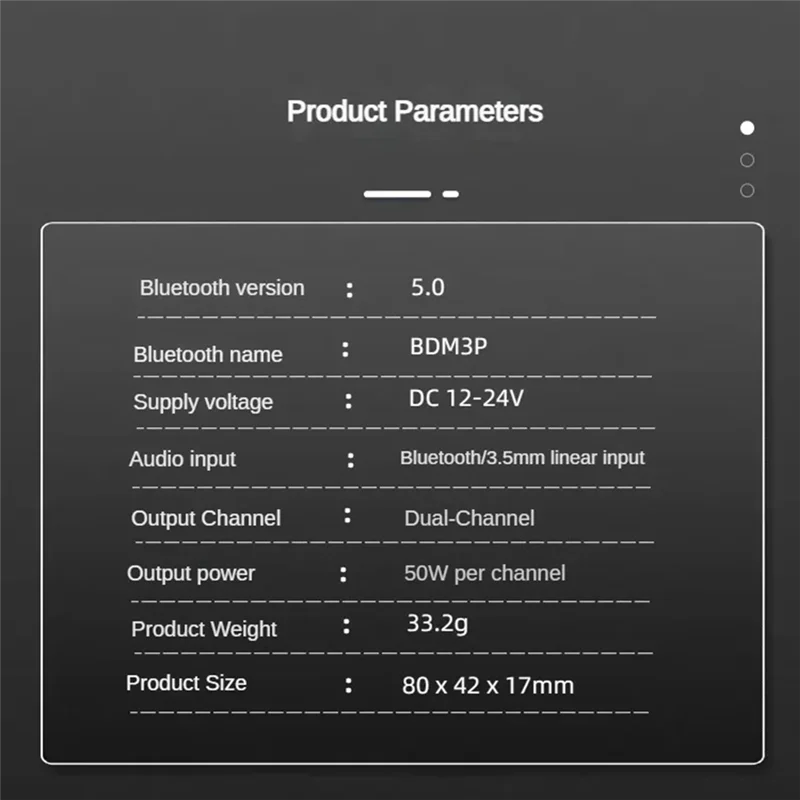 CJSD-TPA3116 DSP Bluetooth 5.0 Stereo Power Amplifier 2X50W 3.5Mm Input Supports DSP Tuning DC12V-24V Easy Install