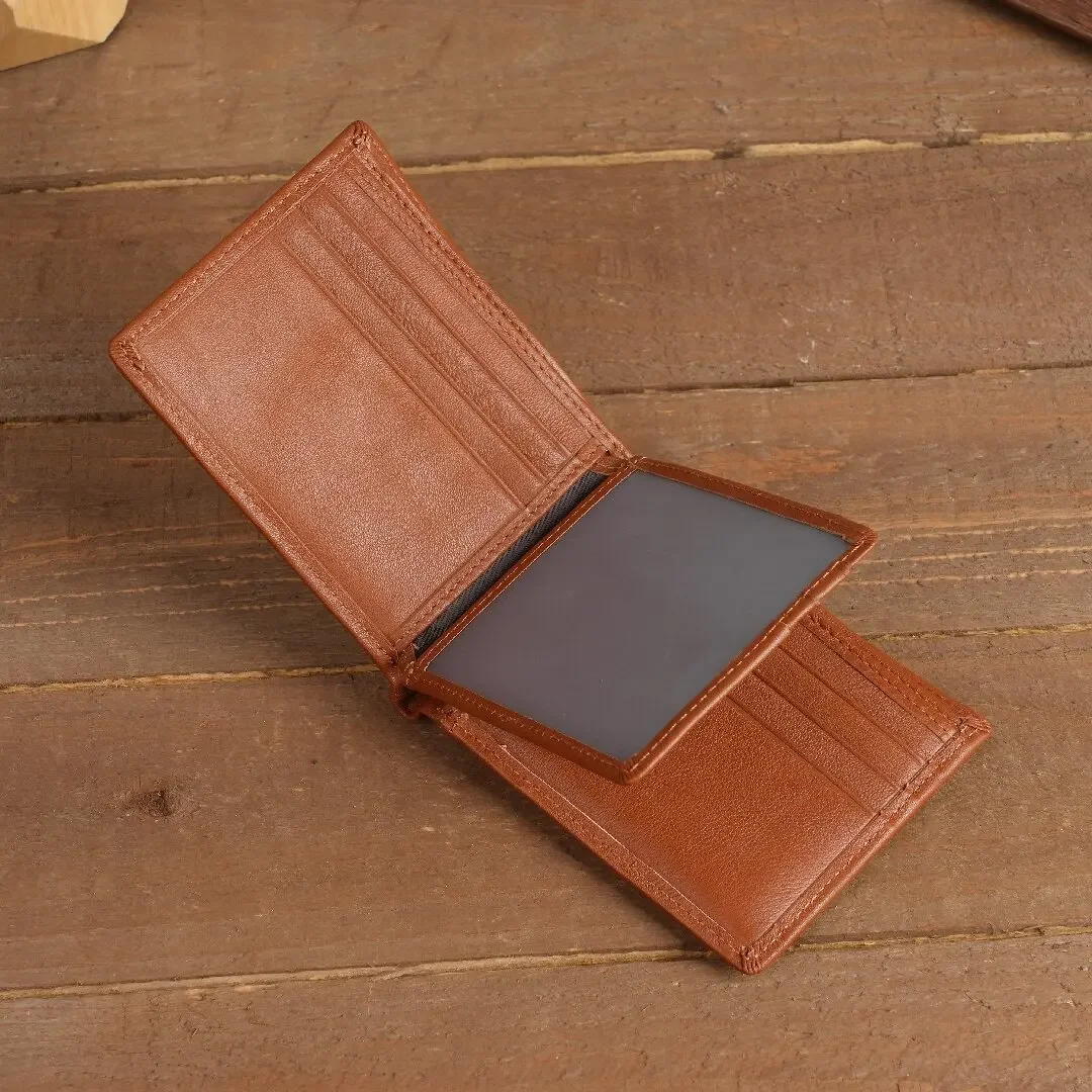 Top Grain Leather Wallet for Men | Extra Capacity Bifold Wallet with 1 ID Windows | Ultra Slim Billfold with 13 Card Slots