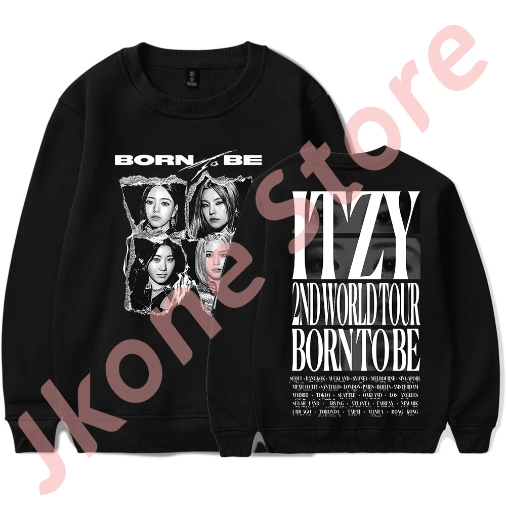 

Kpop ITZY Tour Crewneck Born To Be 2024 Tour Merch Cosplay Women Men Fashion Casual Long Sleeve Sweatshirts