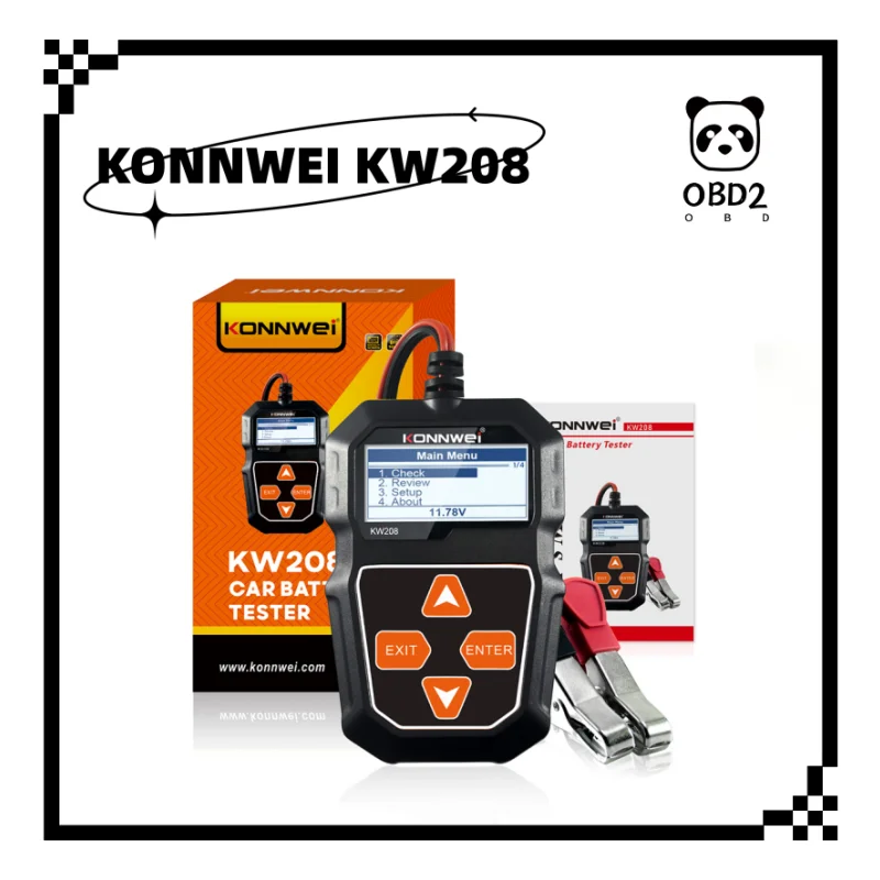 KONNWEI KW208 KW 208 Car Battery Tester 12 Volt Battery Tool Cranking Charging Circut Tester Analyzer 100 to 2000 CCA Starter