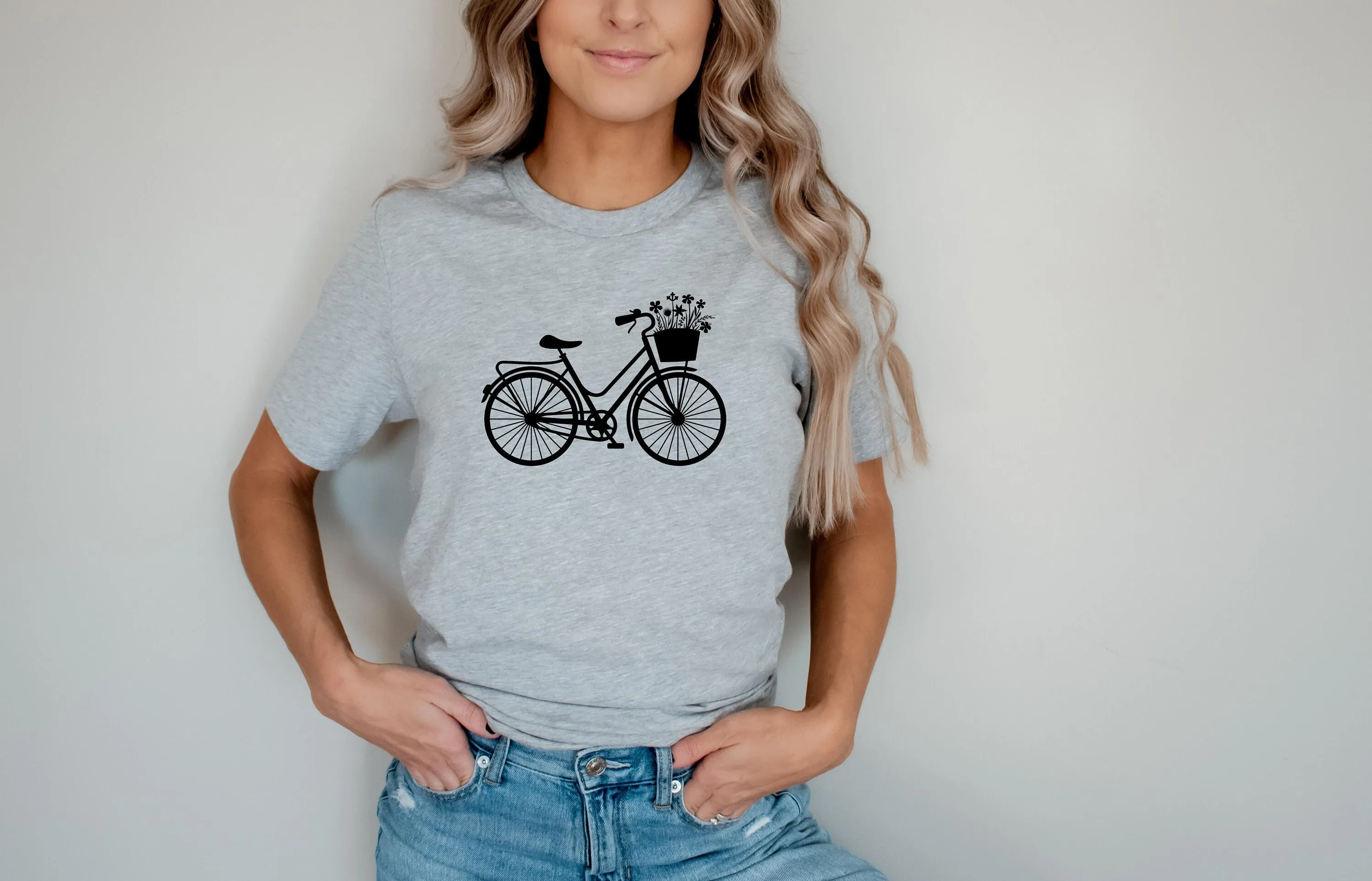 Cute Womens Biking T Shirt For Cycling Nature Lover Bike Bicycle Women'S Crewneck Vintage Style Retro