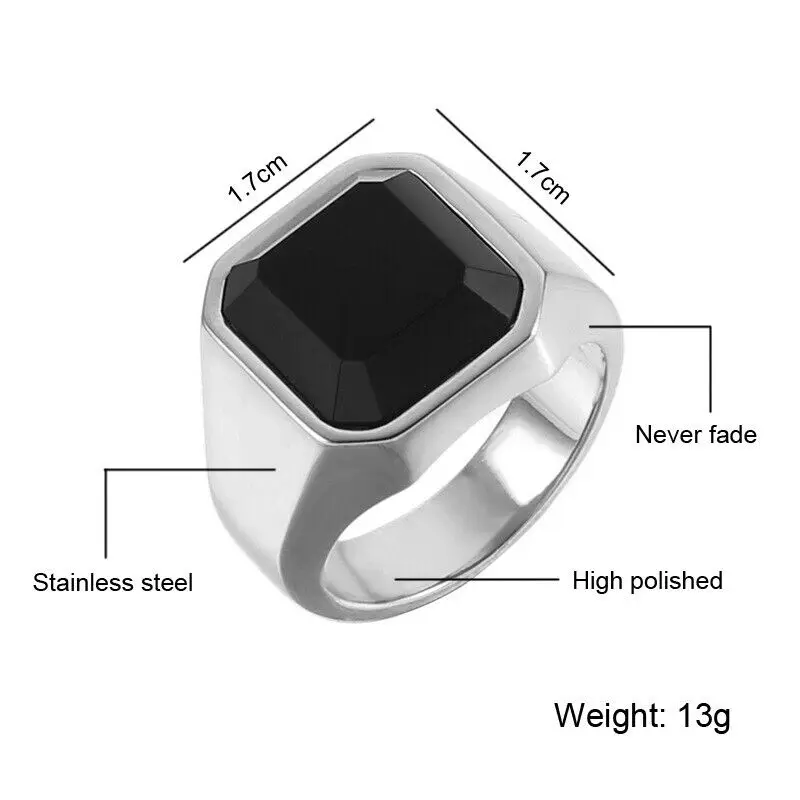 SAIYE Mens Rings Stainless Steel Natural Tiger Eye Stone Red and Black Stone Ring 316 Titanium Steel Fashion Jewelry Wholesale