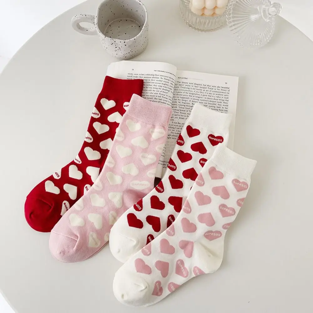 

Korean Style Valentine's Day Love Mid-Tube Socks Funny Warm Love Heart Socks Sweet Women Socks Autumn Winter