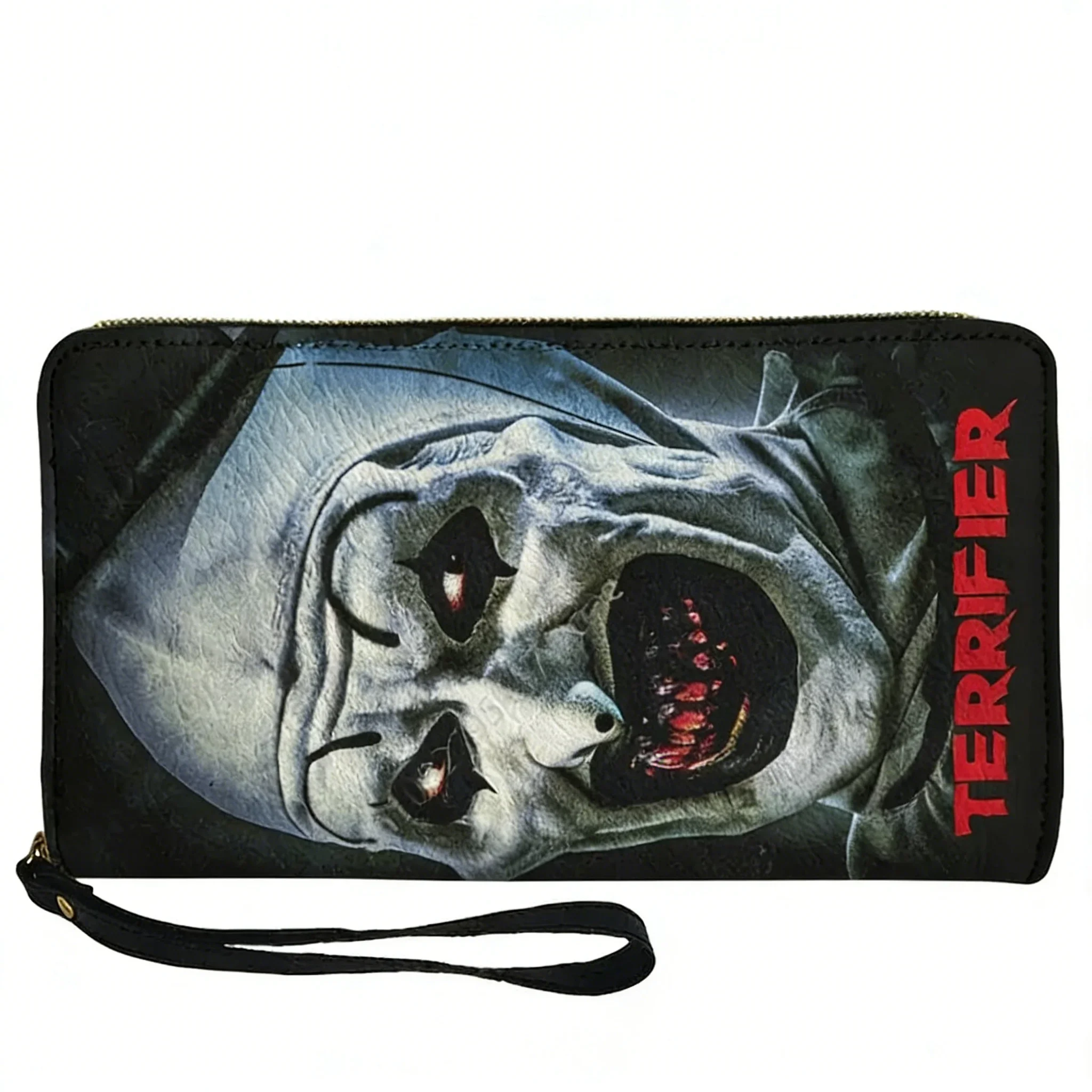 Terrifier Clown halloween Custom Wallet Purse Mens Womens Teenagers Zipper Long Wallets Double Print Portable Wallet Gift Bag
