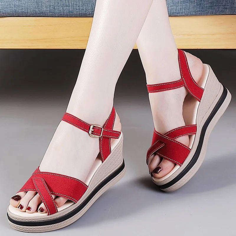 

Women Summer Sandals Shoes Platform Elegant Casual Shoes Wedge Non-Slip Women Sandals Comfortable Open Toe Female Footwear
