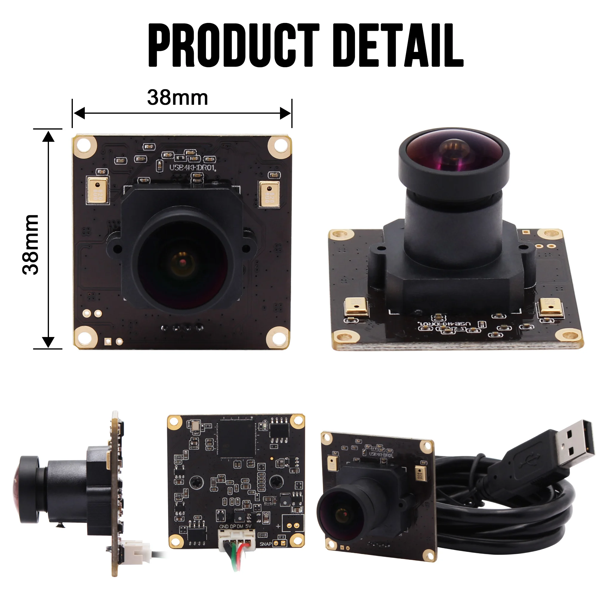 ELP 4K 2160P USB wecam Ultra HD Sony IMX317 Sensor 30fps 170 Degree Fisheye Wide Angle USB Camera for ATM, KIOSK, ROBOT