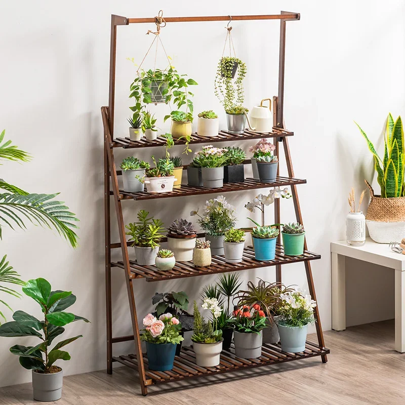 

Multilayer Bold Balcony Garden Pots Stand Beautiful Practical Shelves for Plant Display Foldable Flower Stand