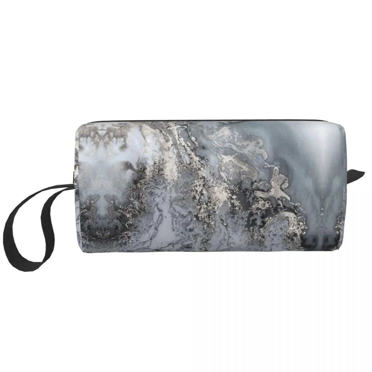 Gray Marble Texture Abstract Pattern Makeup Bag Women Cosmetic Organizer Fashion Modern Geometric Graphic Storage Toiletry Bags