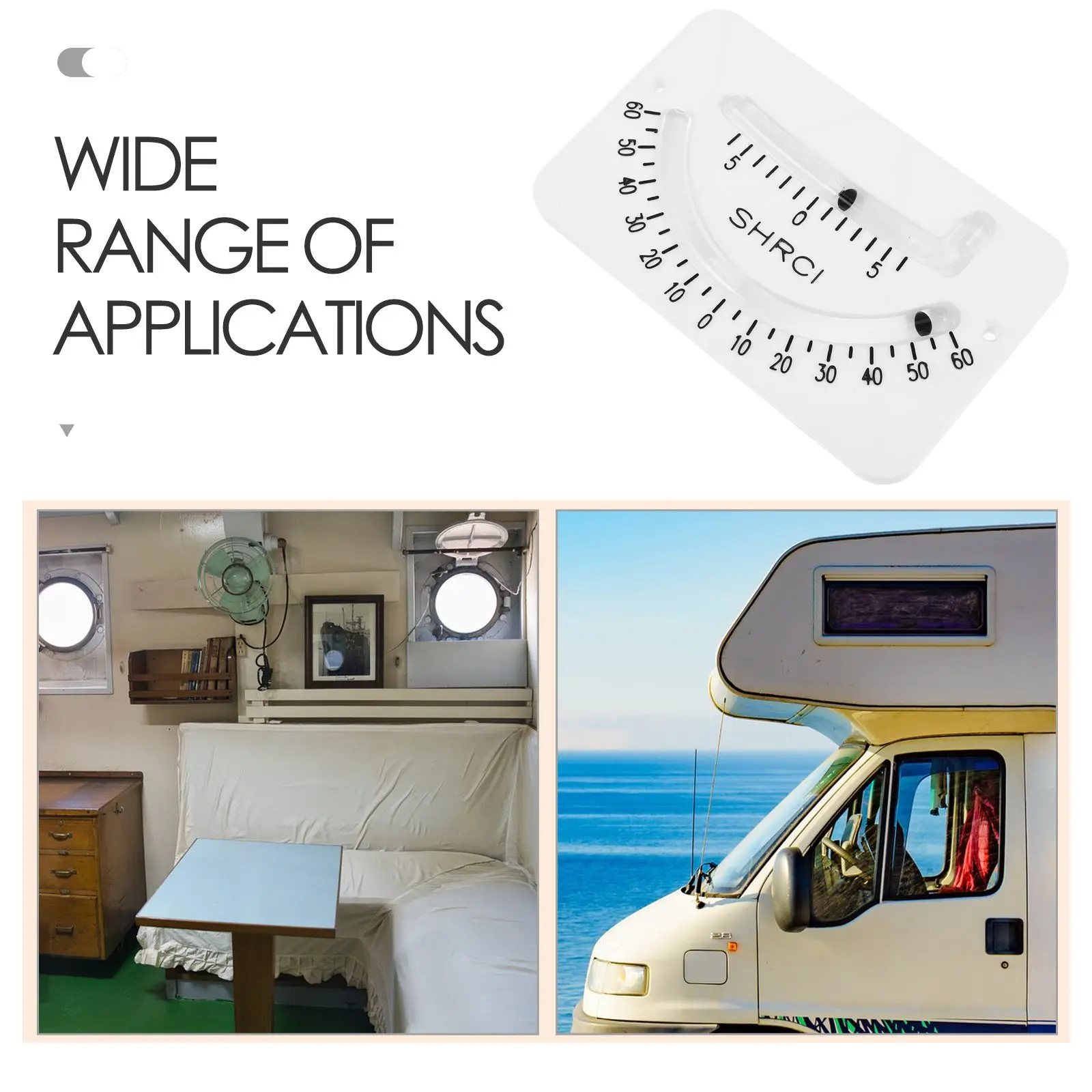 Large Ship Level Inclinometer Precision Marine Clinometer White Altimeter Boat Accessories Sailing Gear Car Inclinometer