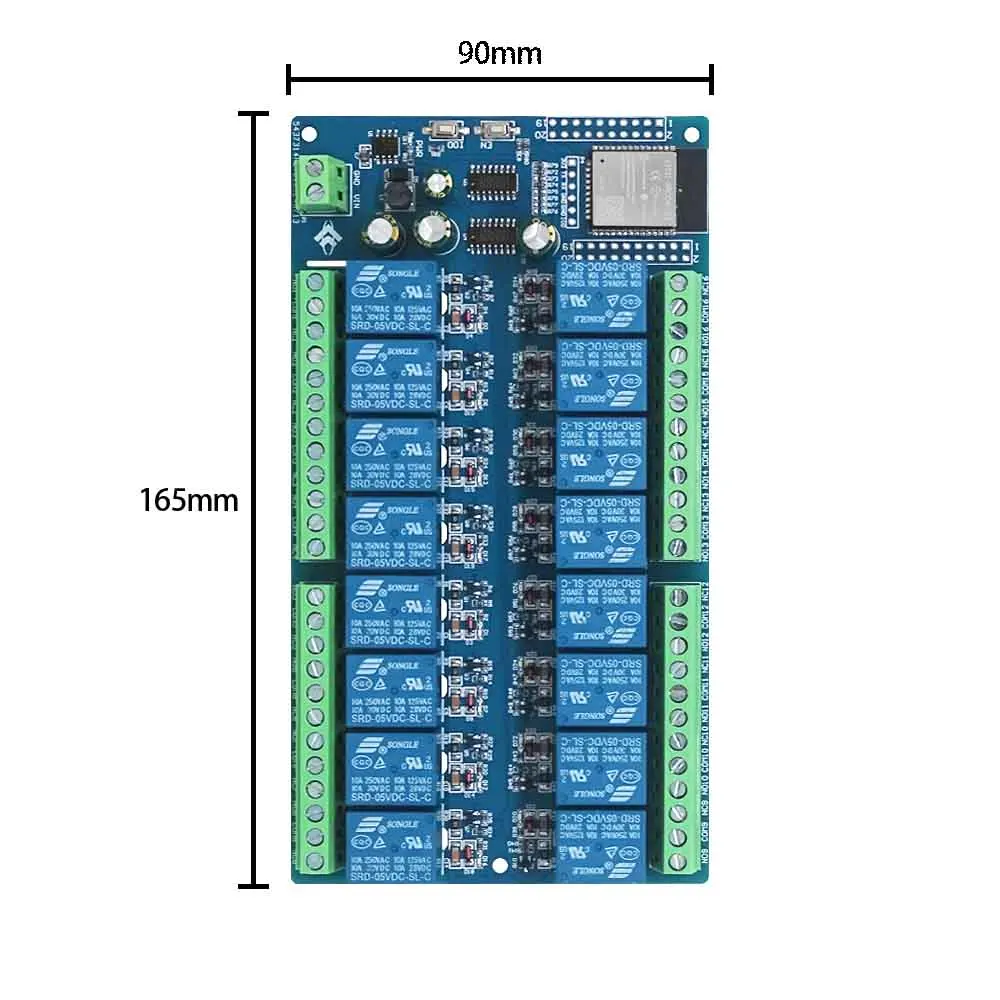 Zasilacz DC 5 V ESP32 16-kanałowy moduł przekaźnikowy płytka rozwojowa ESP32-WROOM wtórna rozwój