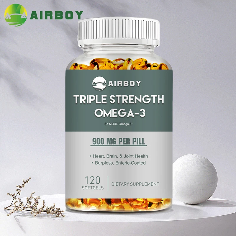 Omega-3 Fish Oil Capsules - Promotes Joint, Eye, Skin Health, Immune Support, Improves Memory and Cognition, Antioxidant