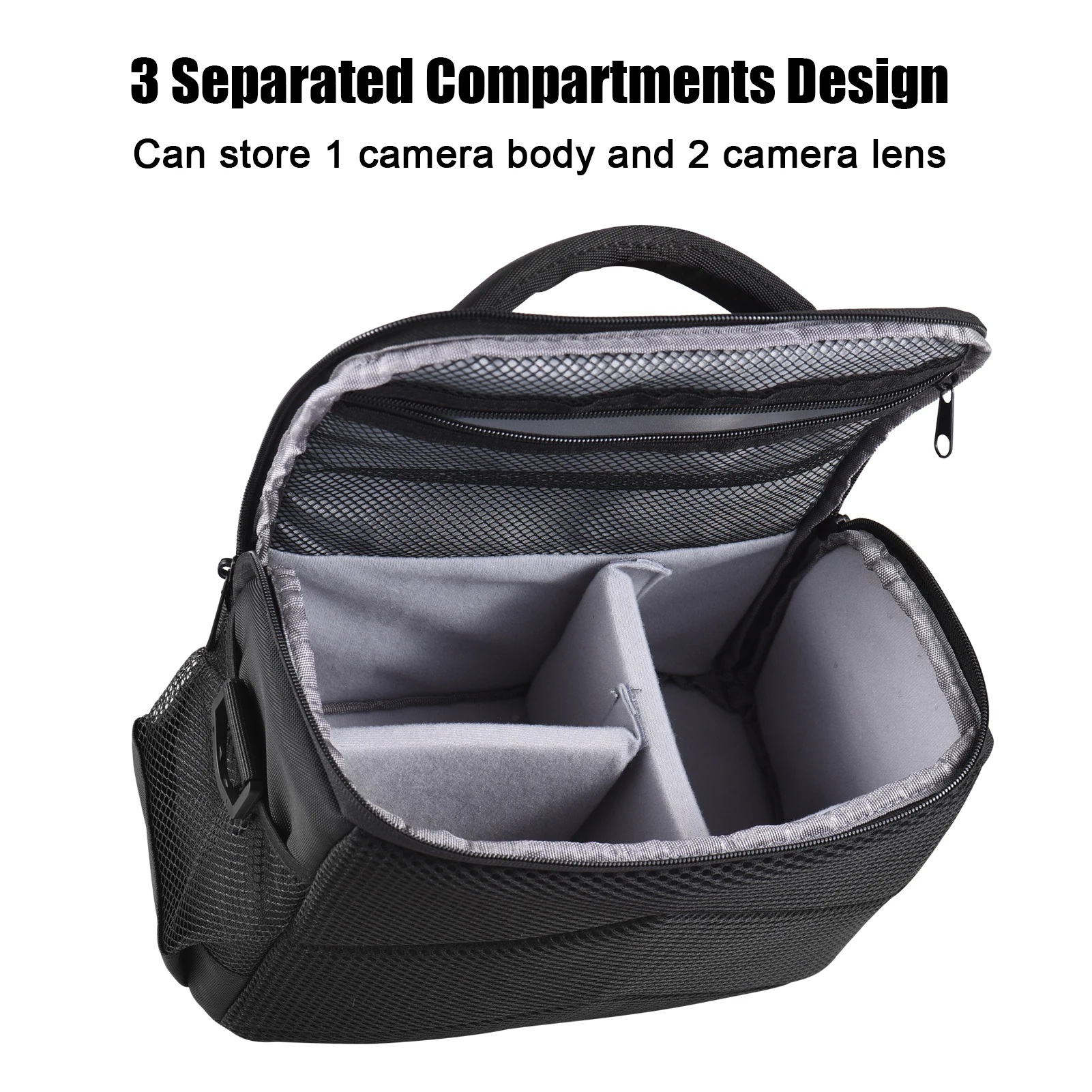 Camera Bag Travel Shoulder Bag Water-resistant Shock-proof for DSLR/SLR/Mirrorless Camera Case with Removable Dividers