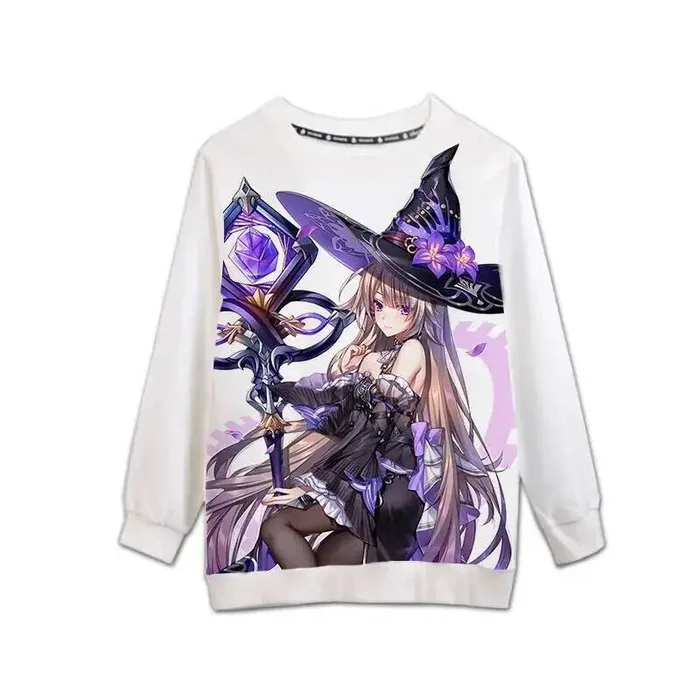 Honkai: Star Rail Herta Sudaderas Cuello redondo Mangas largas Tops vintage Camisas inferiores unisex americanas JUEGO de anime