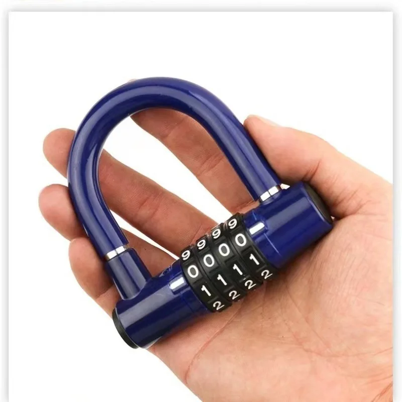 

Bicycle U-shaped combination lock, zinc alloy four-position adjustable, acid-resistant and saw-resistant U-shaped padlock