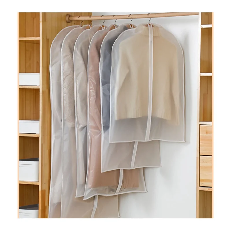 -MEOF Clear Clothes Bags Covers Protecting Dusts For Storage Clothes Hanging Clothes Bags For Gowns With Zipper For Closet