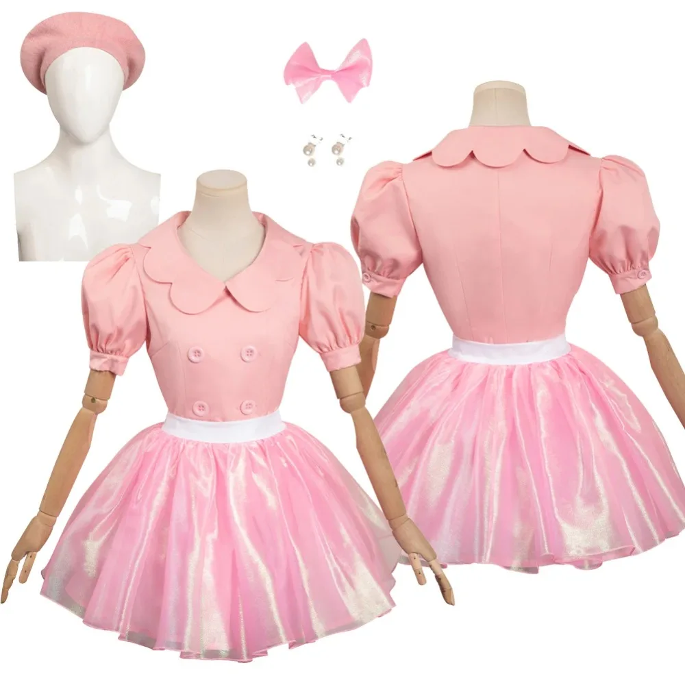 

Margot Princess Cosplay Costume Pink Yarn Skirt Top Hair Accessories Outfit Girls Women Adult Halloween Carnival Suit RolePlay