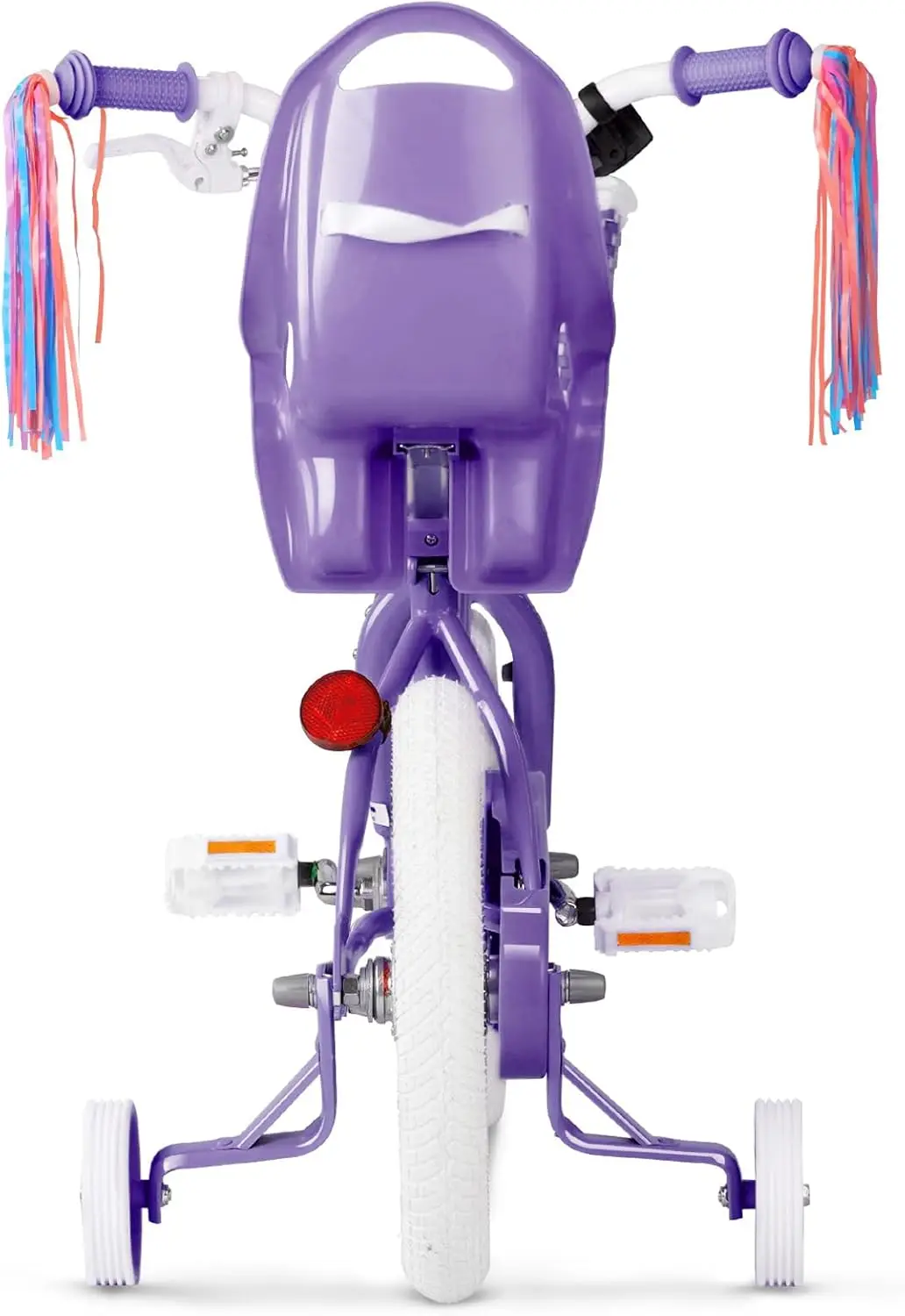 Bicicleta para niñas para niños pequeños de 3 a 9 años, bicicleta para niños de 12 a 14 y 16 pulgadas con ruedas de entrenamiento, serpentinas, cesta y asiento para muñecas, niño