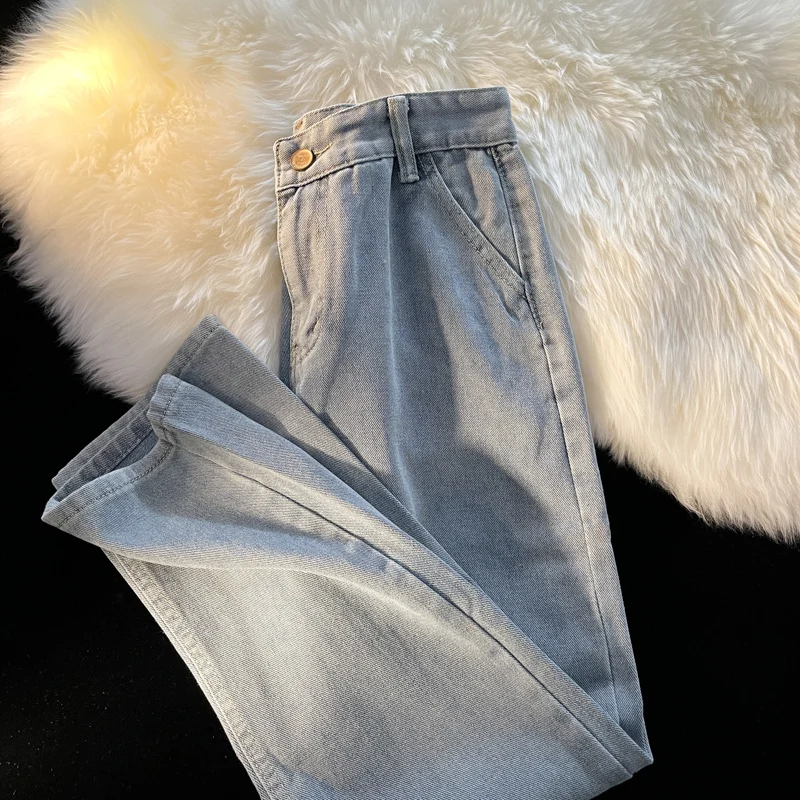 

Slim Fit Straight Leg Blue Jeans Men's Summer Thin Casual Pure Color Loose Comfortable Versatile Classic Sle Jeans