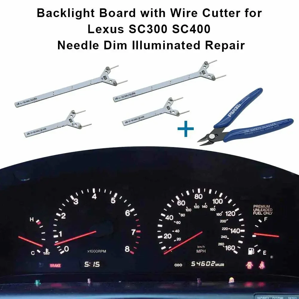 Backlight Board +Wire Cutter for Lexus SC400 SC300 1994-1996 Needle Dim Illuminated Repair