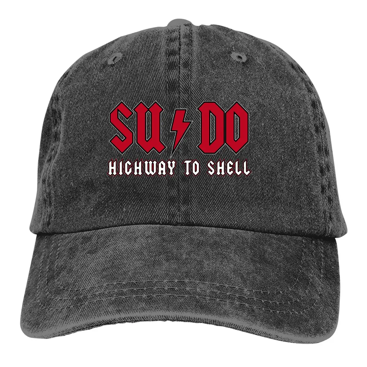 

Washed Men's Baseball Cap Highway to Shell Trucker Snapback Cowboy Caps Dad Hat Linux Operating System Golf Hats