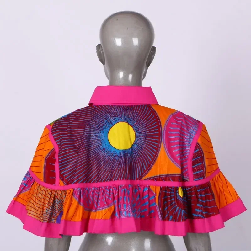 BRW 2026 Fabric African Necklaces For Women Shawl African Chokers Necklaces Print Ankara Tribal Handmade False Collar WYA028