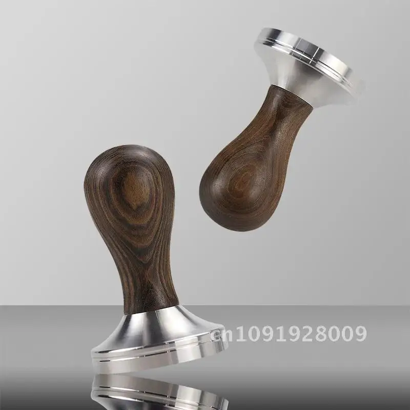 

Chacate Tamper Coffee Preto Wood Handle Coffee Stainless Accessories Hammer 51/53/57/57.5/58/58.35/58.5mm 304 Cafe Powder Steel