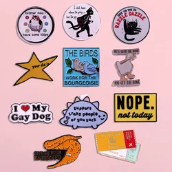 Funny Internet Memes Enamel Pins Cute Animal Brooches Fashion Lapel Pins Briefcase Badges Unique Clothes Accessories